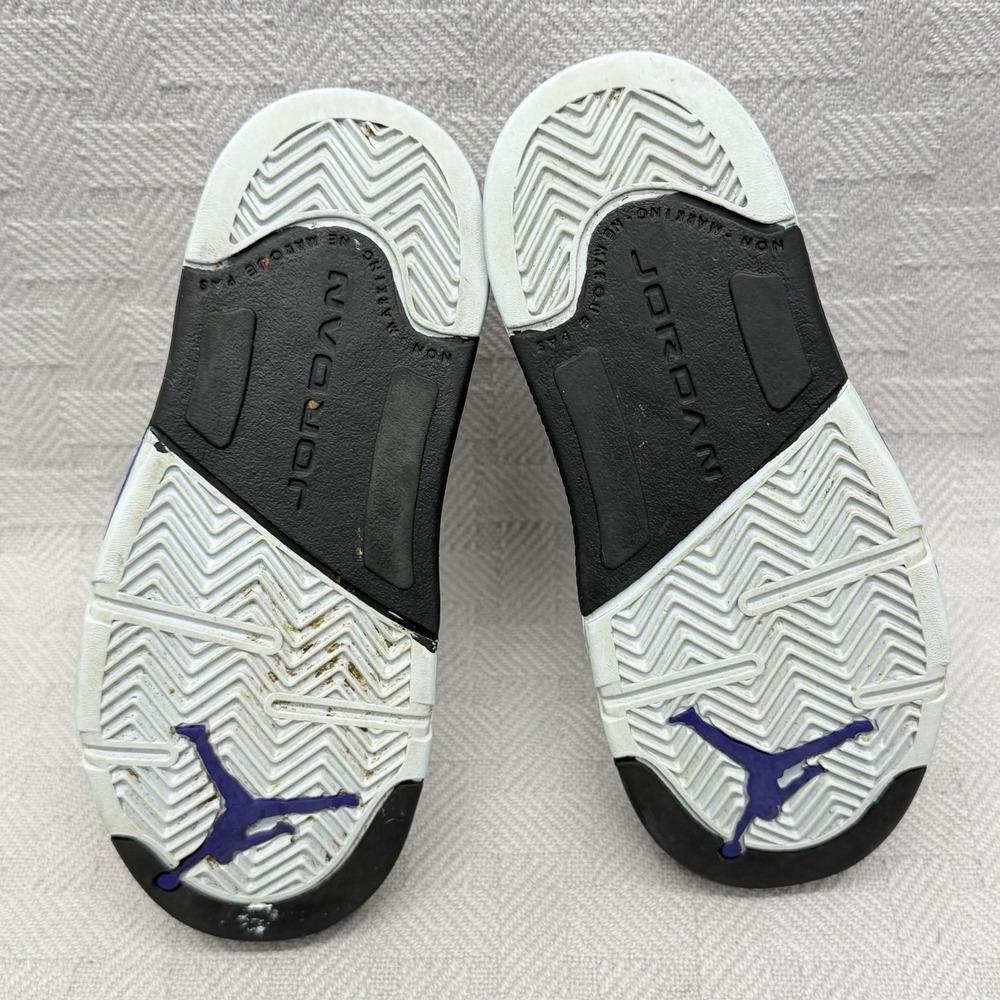 Air Jordan 5 Retro TD Dark Concord Shoes Kids Size 10 White Leather 40890-141 - Picture 9 of 9